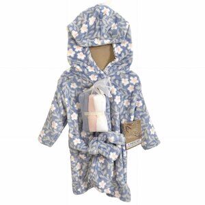 0-9 Months infant bathrobe with washcloths (4 Piece Set)